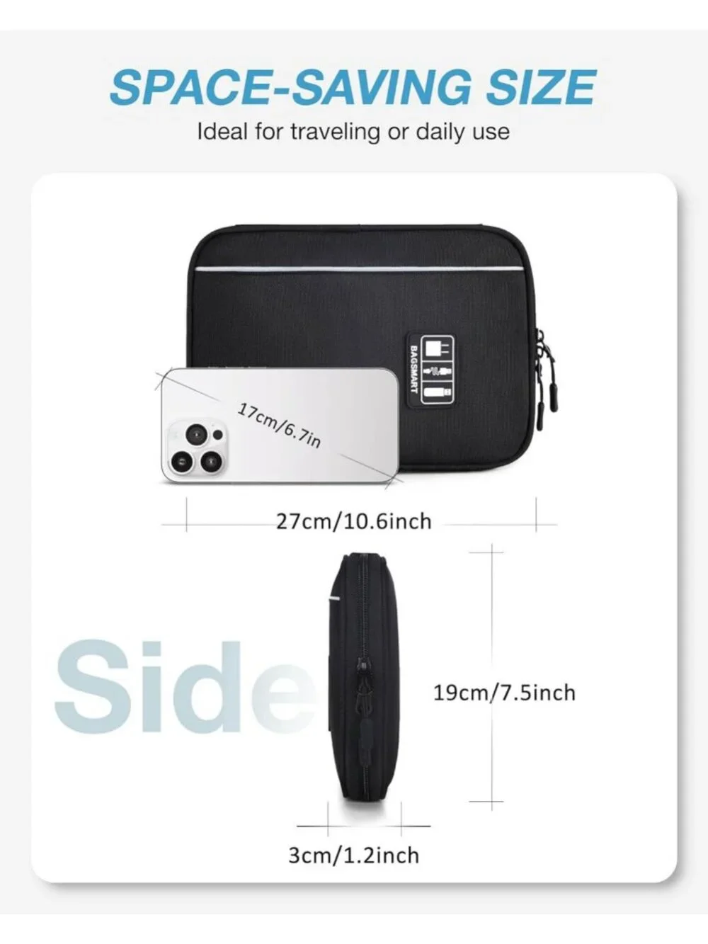 Large Electronic Organizer Travel Case for Tech Accessories, Cord Storage & More